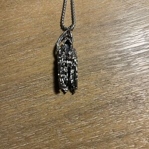 Grim Reaper Silver Pendant Necklace